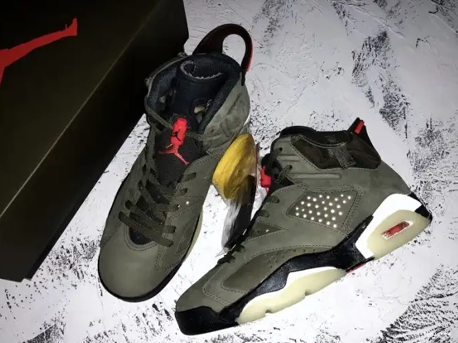 Cheap TBkick Jordan Medium Olive Scott 6 x CN1084-200 Air Travis 0513